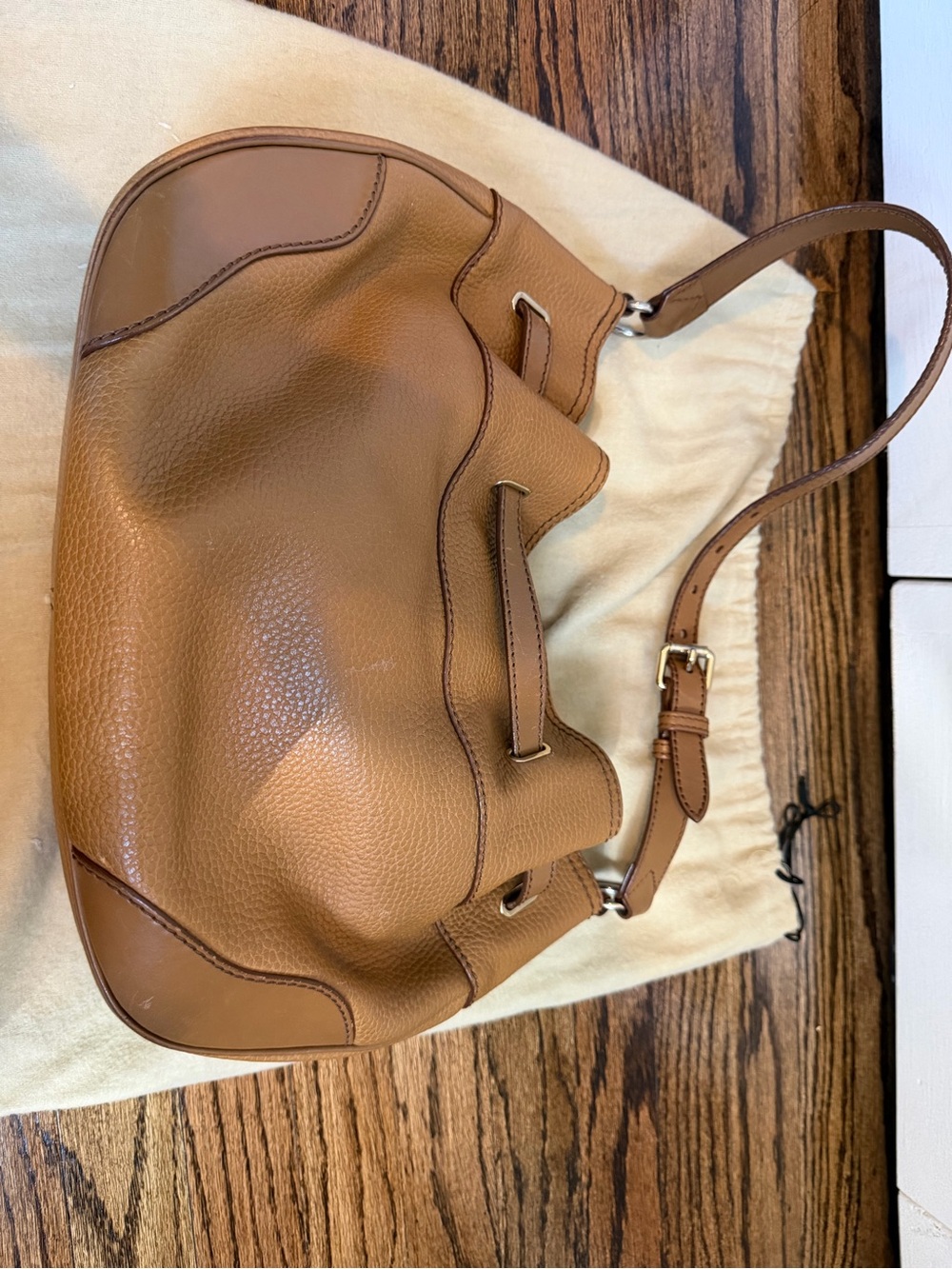 Burberry Cognac Brown Pebbled Leather Shoulder Bag - Picture 12 of 16